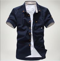 man summer small mushroom embroidery stripe bordered male sh...