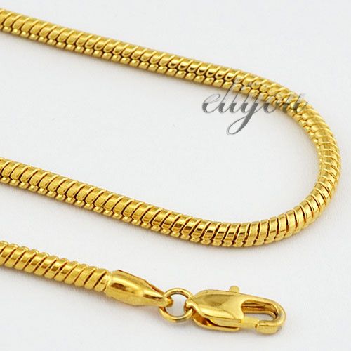 New Fashion Jewelry 3mm 18K Yellow Gold Filled Necklace Snake Chain For Men Womens Free Shipping Gold Jewellery DJN09
New Fashion Jewelry 3mm 18K Yellow Gold Filled Necklace Snake Chain For Men Womens Free Shipping Gold Jewellery DJN09