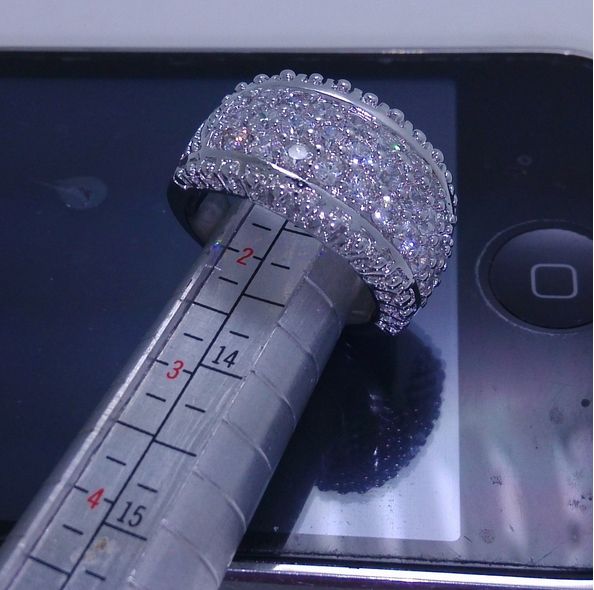 Luxurious Size 5/6/7/8/9/10 Fashion jewelry High quality 10kt white gold filled white topaz women wedding Ring set gift