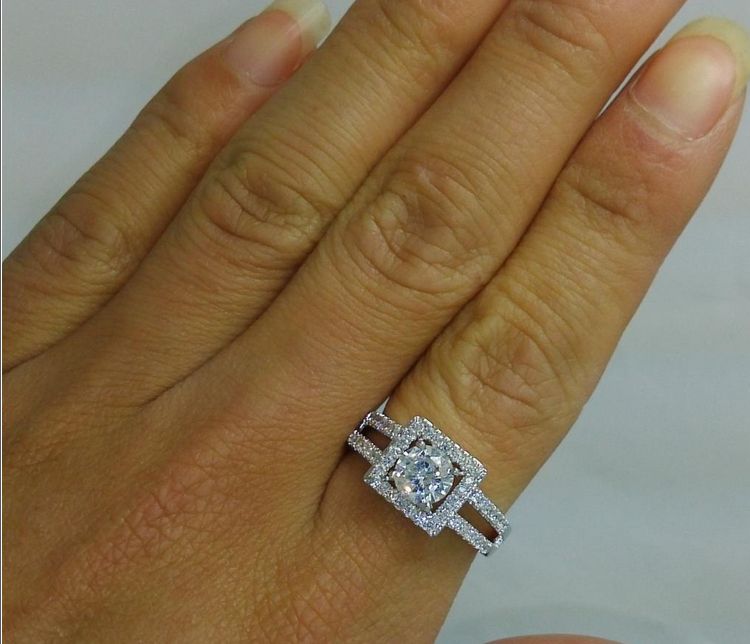 Free shipping professional wholesale white topaz Fashion jewelry 10 kt white gold filled Gem women Wedding Ring gift