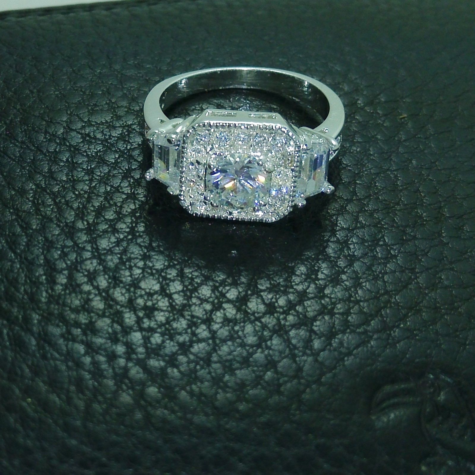 NEW 100% Brand free shipping Fine Jewelry 925 sterling silver white topaz cubic zirconia CZ women wedding Ring size 5/6/7/8/9/10/11/12