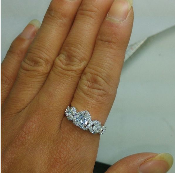 size 6/7/8/9/10 Free shipping 100% New Brand design new fashion jewelry 10kt white gold filled white topaz CZ Gem women weddiing Ring