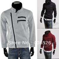 Cheap Men's hoodies Winter Cool Long Sleeve dust Sweat Zipper Design 3 Colors M,L