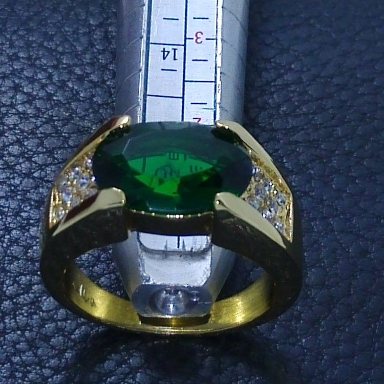 Size 9/10/11 Fashion jewelry 10kt gold filled GF Peridot Gem Men Ring gift