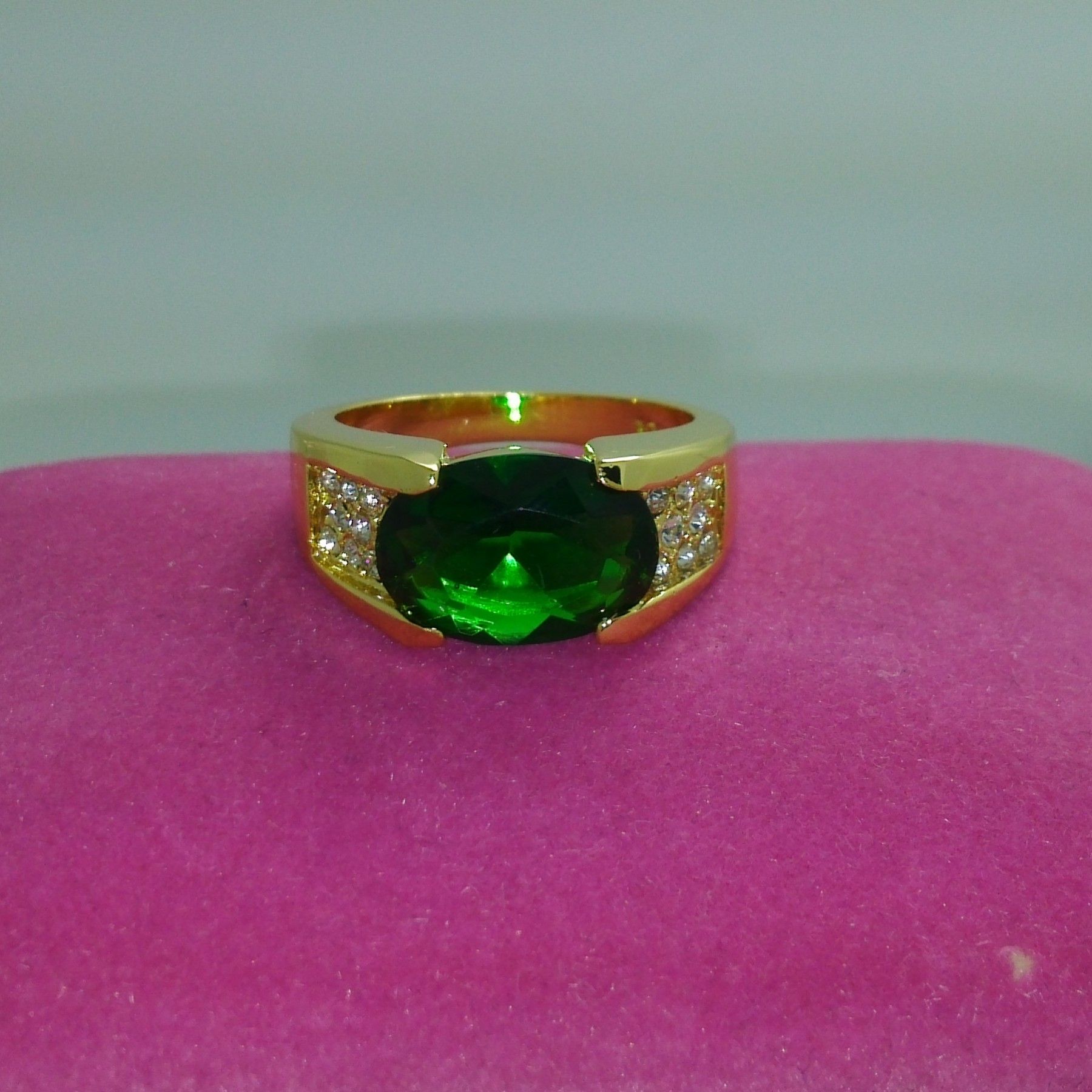 Size 9/10/11 Fashion jewelry 10kt gold filled GF Peridot Gem Men Ring gift