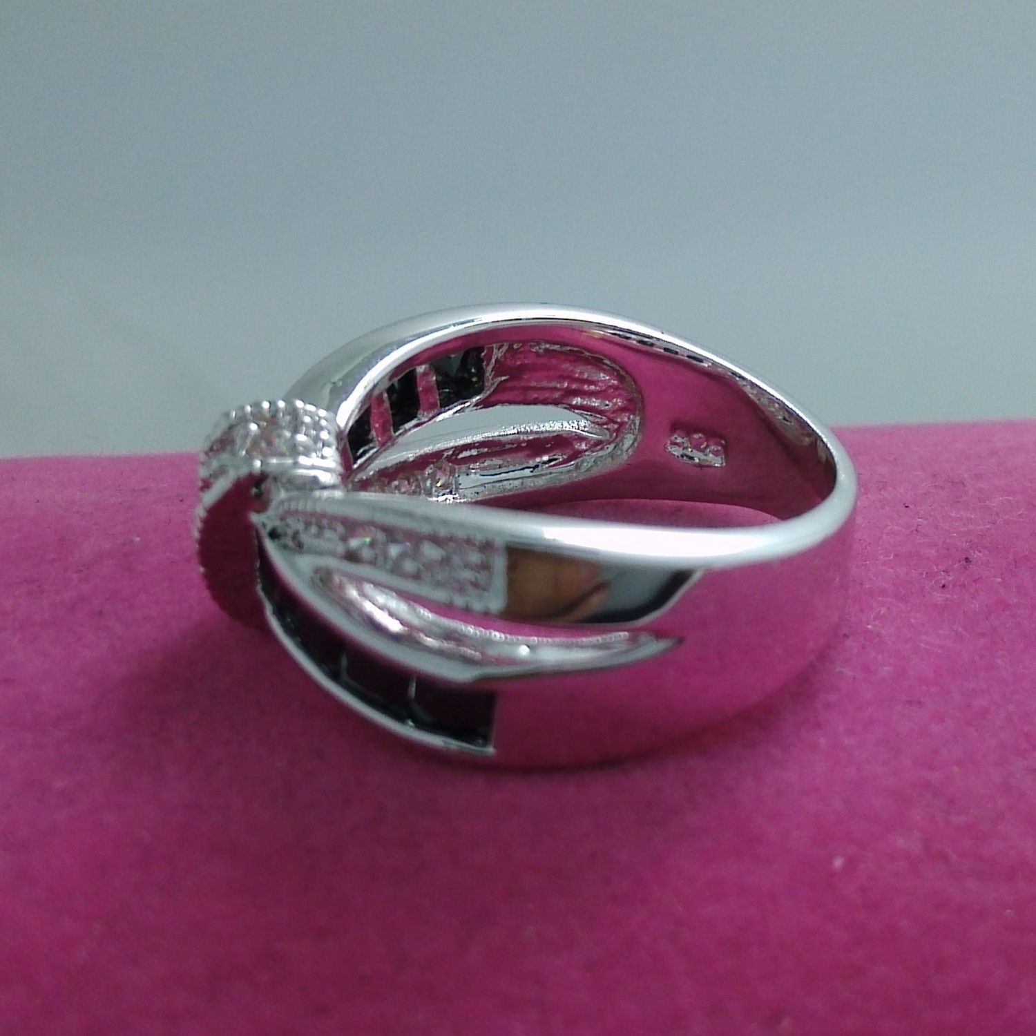 NEW 100% Brand free shipping Fine Jewelry 925 sterling silver black sapphire Gem Women wedding Belt buckle Ring size6/7/8/9