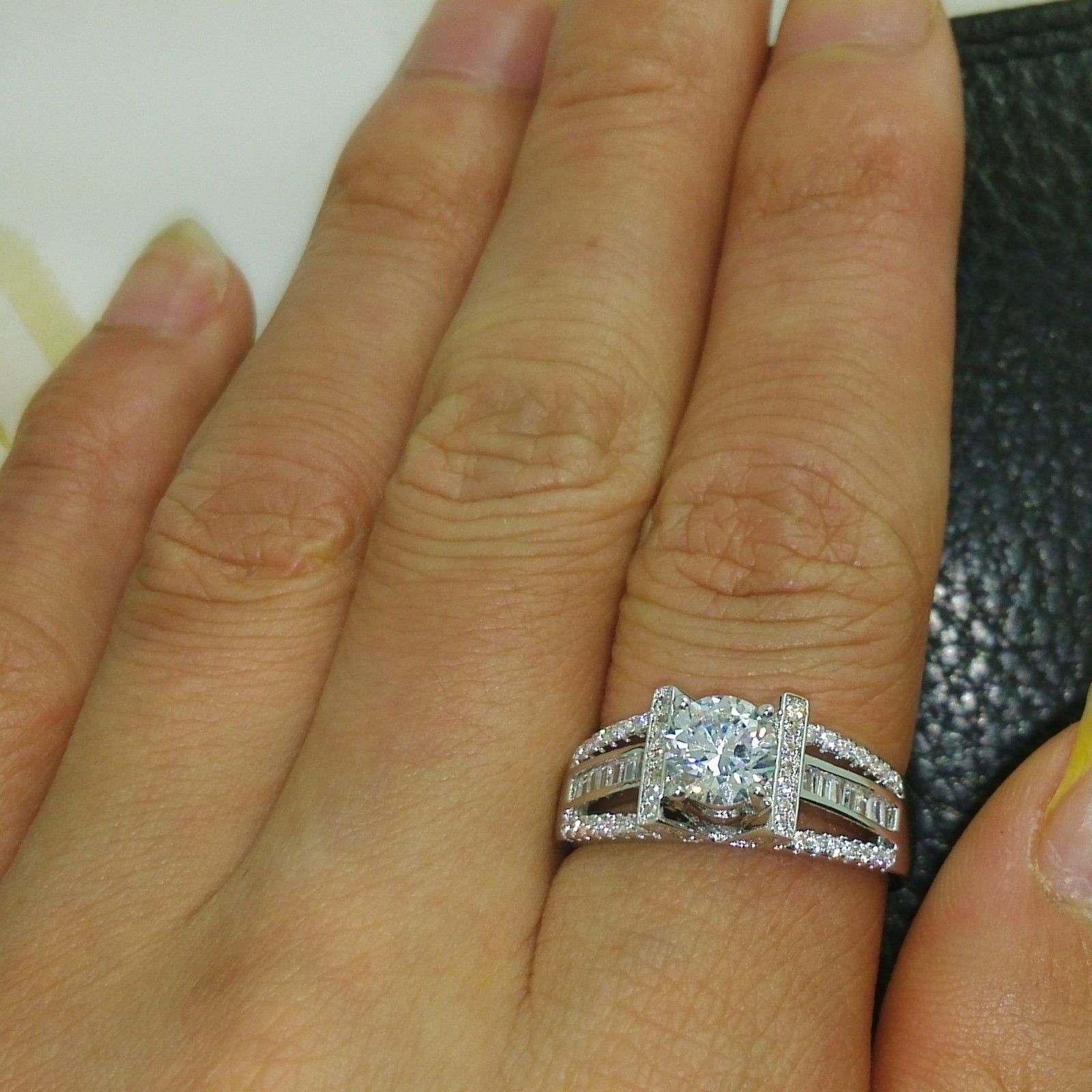 NEW 100% Brand free shipping Fine Jewelry 925 sterling silver white topaz Gem Women wedding lovers Ring size5/6/7/8/9