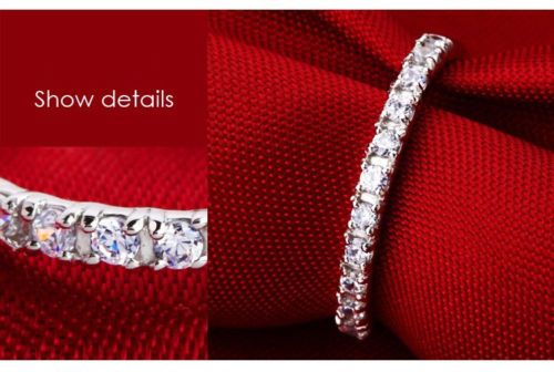 Brand New fASHION Jewelry Lady White Sapphire Gemstones 925 Sterling Silver Wedding Band Ring Sz 4-9