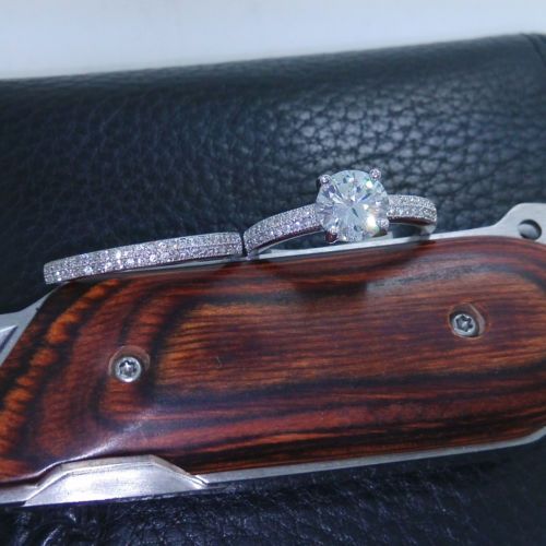 Free shipping Brand New FASHION Jewelry Lady White Sapphire Gemstones 925 Sterling Silver Wedding Band Ring set Sz5/6/7/8/9