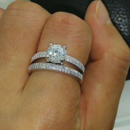 Free shipping Brand New FASHION Jewelry Lady White Sapphire Gemstones 925 Sterling Silver Wedding Band Ring set Sz5/6/7/8/9