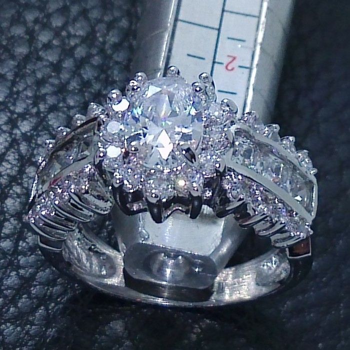Size 5/6/7/8/9/10 Luxurious jewelry 10kt white gold filled white topaz wedding Ring for love gift