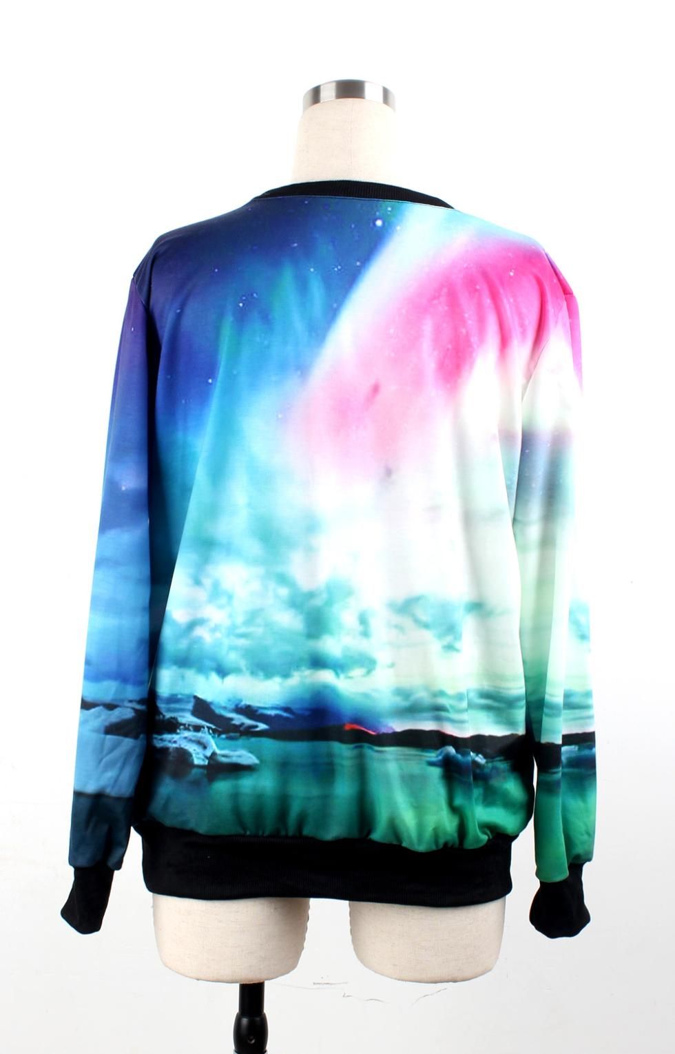 new 2013 Fashion pullover funny Mountain scenery Print Galaxy Hoodie for Women/Men Long Sleeve 3D Sweatshirt Free Size s