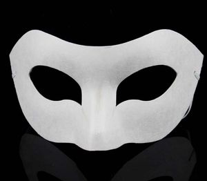 Beyaz Yarım Yüz Maskesi Cadılar Bayramı Boş Kağıt Zorro Maskesi DIY Hip-Hop Maske El boyaması Maskeler Sokak Dans 10 PCS/LOT