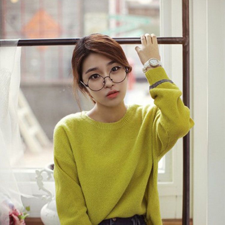 Retro Round Glasses Frame Metal Thin Edge Research ...