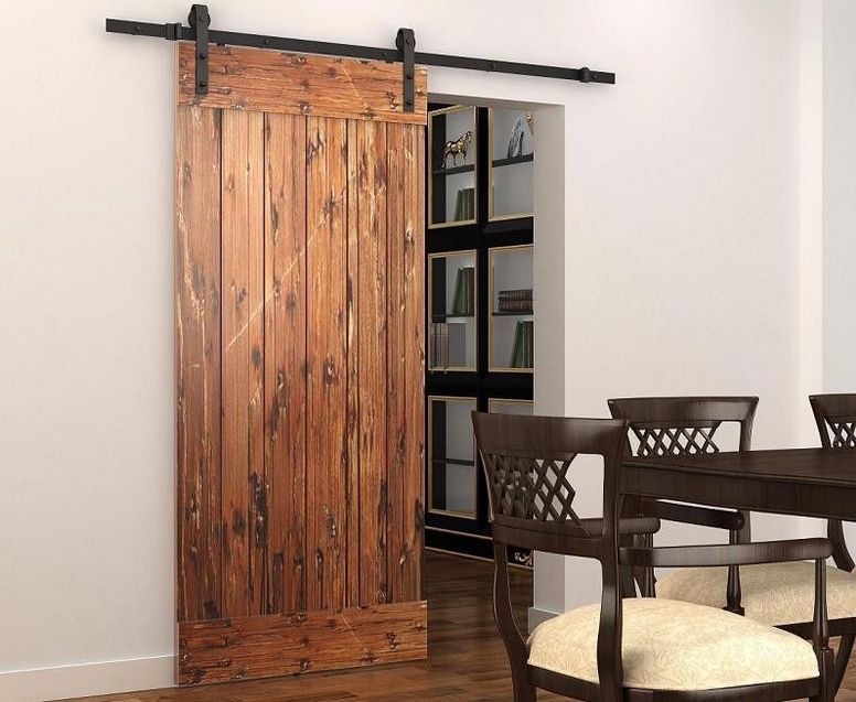 2017 6ft/8ft/10ft Rustic Black Sliding Barn Door Hardware Modern Double