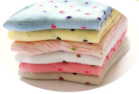 Fashion women girl cotton hosiery dot stockings socks sports wear candy colors gifts