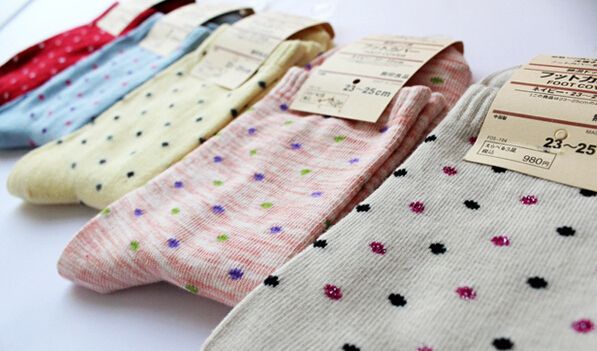 Fashion women girl cotton hosiery dot stockings socks sports wear candy colors gifts