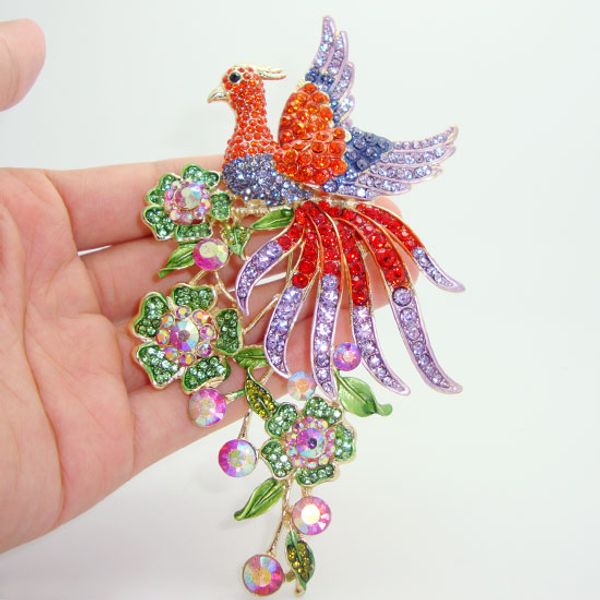 Wholesale- 5.79" Classic Ornate Gilded Peacock Bird Animal Decorated Brooch Pendant Colorful Crystal Rhinestones
Wholesale- 5.79" Classic Ornate Gilded Peacock Bird Animal Decorated Brooch Pendant Colorful Crystal Rhinestones