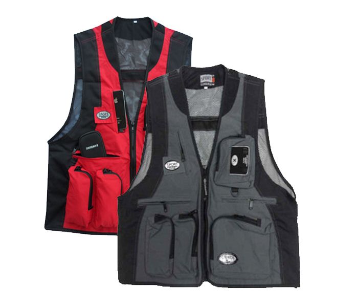 2017 Orange Fishing Vest Casual Vest Photography Maga Ads Vest Pocket