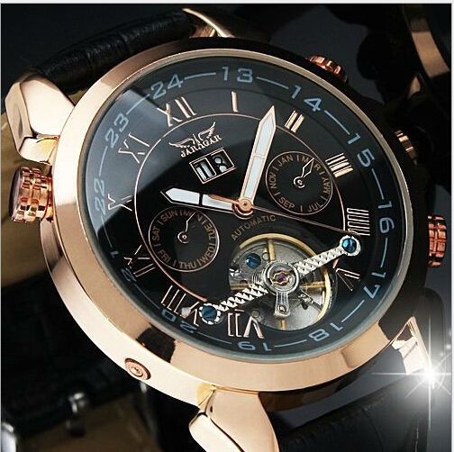 JARAGAR New Style Watches Multiple colors Mechanical Auto Date Tourbillon Mens Wrist Watch JR01