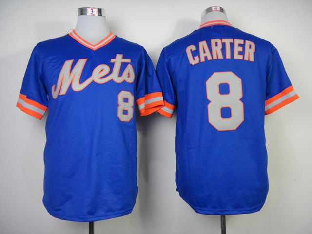2017 Mets #8 Carter Jerseys Throwback Baseball Jerseys Cooperstown Collection Blue Jersey Mens ...
