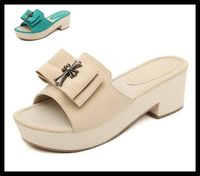 sandals slipper Women Chic Green Beige Women Slippers Sandals Cross ...