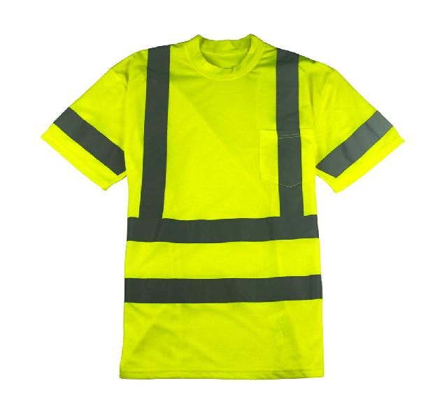 Fluorescent Yellow Reflective T Shirt, Clothes, Traffic Safety Warning