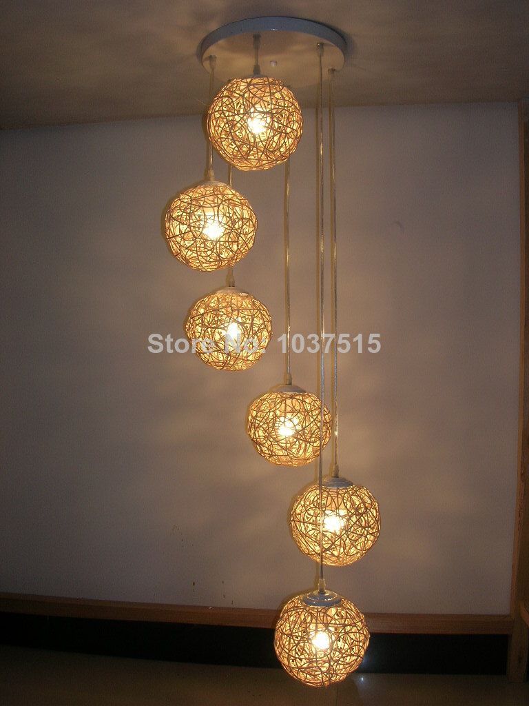 Living Room Lighting Pendant Lights Blue Sofa Wooden Floor Home