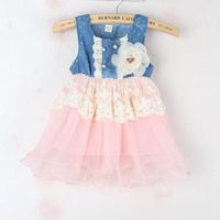 Sleeveless denim bubble dress