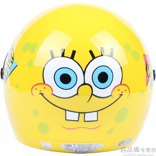 New Taiwan Abs 3/4 Kids Children Helmet Cycling Motorcycle Spongebob