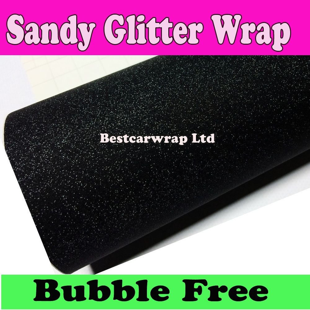 2017 3m Quality Black Sandy Glitter Vinyl Car Wrap Sparkle Film With