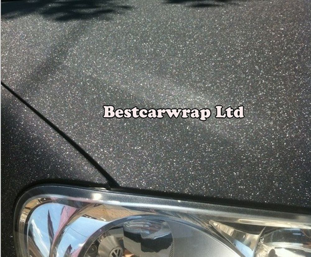 Black Sandy Glitter Vinyl Car wrap sparkle Film With Air Free Fedex Free Shipping 1.52x30m/Roll Free Shipping