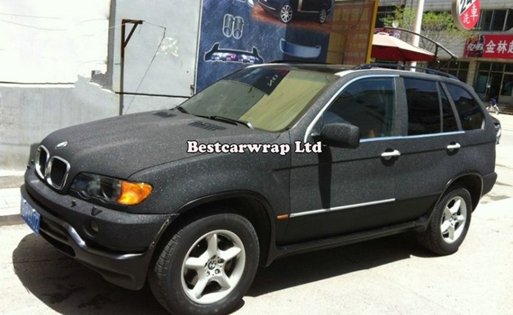 Black Sandy Glitter Vinyl Car wrap sparkle Film With Air Free Fedex Free Shipping 1.52x30m/Roll Free Shipping