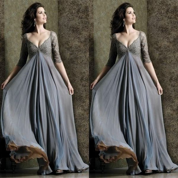 2015 Grey V-neck Long Chiffon Mother of the Bride Dresses Free Shipping top Lace Charming Party Gowns Plus Size
2015 Grey V-neck Long Chiffon Mother of the Bride Dresses Free Shipping top Lace Charming Party Gowns Plus Size