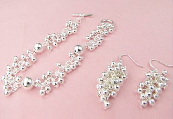 Free Shipping with tracking number BestMost Hot sell Women's Delicate Gift Jewelry 925 Silver Plated Mix Jewelry Set 12 Set