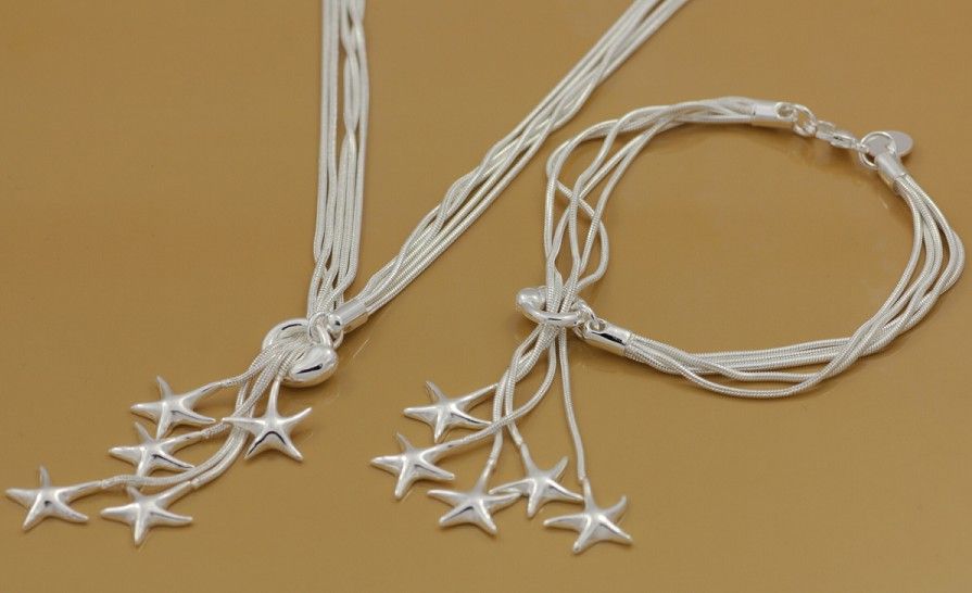 Free Shipping with tracking number Best Most Hot sell Women's Delicate Gift Jewelry 925 Silver Plated Mix Jewelry Set 12 Set