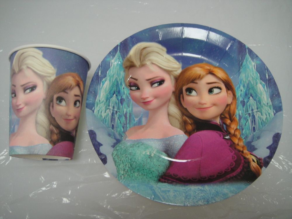 Frozen Theme Paper Cup +7inch Paper Plate Tableware For Birthday,Party