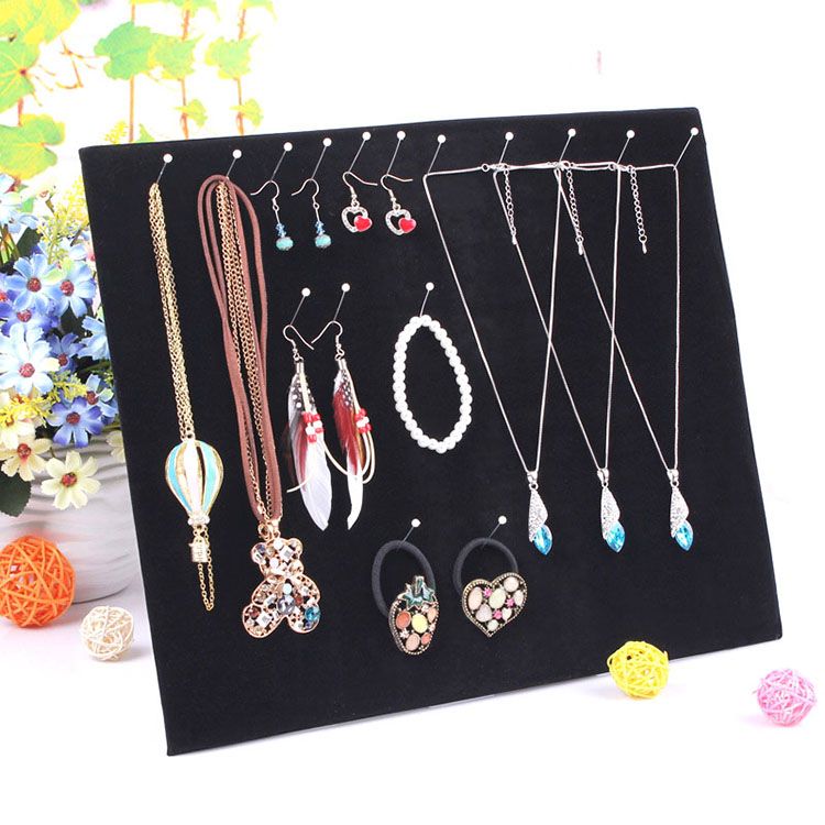 2017 Black Velvet Pin Inserted Empty Board Necklace Ornaments Pendant