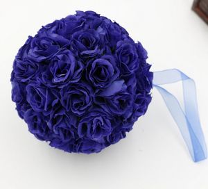 SICAK ! 10 Adet Kraliyet Mavi 5 inç Gül Çiçek Öpüşme Topu Düğün Çiçekleri Dekorasyon