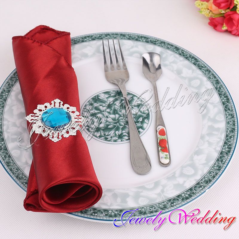 Dark Red Satin Dinner Napkin/Handkerchiefs Wedding Party Decor Craft