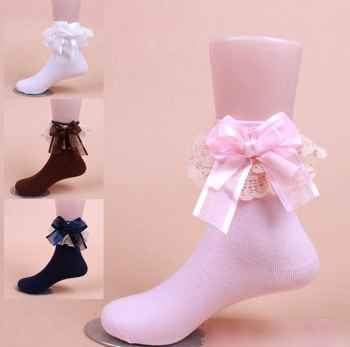 Fancy Lovely Cute Children Girls Party Lace Butterfly Bows Shorts Socks