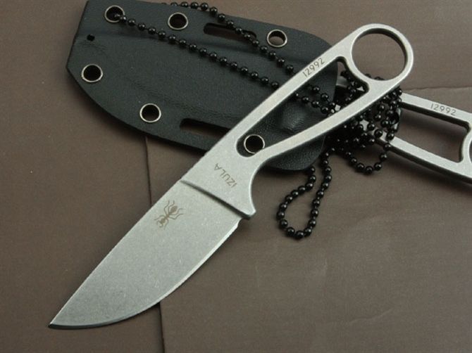 Esee Knives Izula Gray Survival Concealed Carry Neck Knife W/ Kit