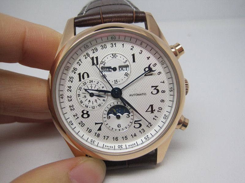 Hot Sale Male watches mechanical automatic men watch stainless steel watchcase leather strap LON02
