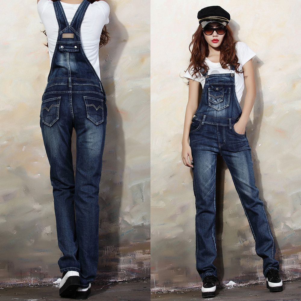 2017 New 2014 Overalls Jeans Denim Bib Pants Women