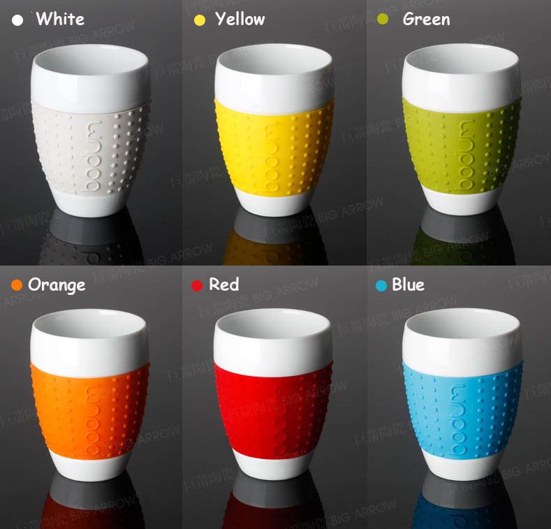 Bodum Ceramic Mug Cup Coffee Cup Silica Gel Anti Hot 350ml Large Custom