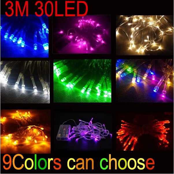new blue pink green purple white warm yellew red 3m 30led christmas merchandise wholesale