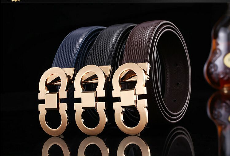 Buckle Belt Circle Cow Leather Exclusive Fashion Design Golden&Silver