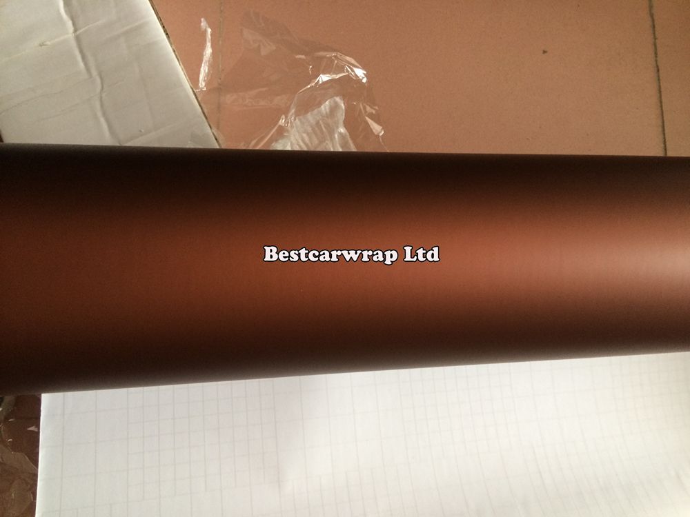 Brown Satin chrome Vinyl Car Wrap Film With air bubble free air release for whole car wrap covering Size 1.52x20m/Roll 5x66ft