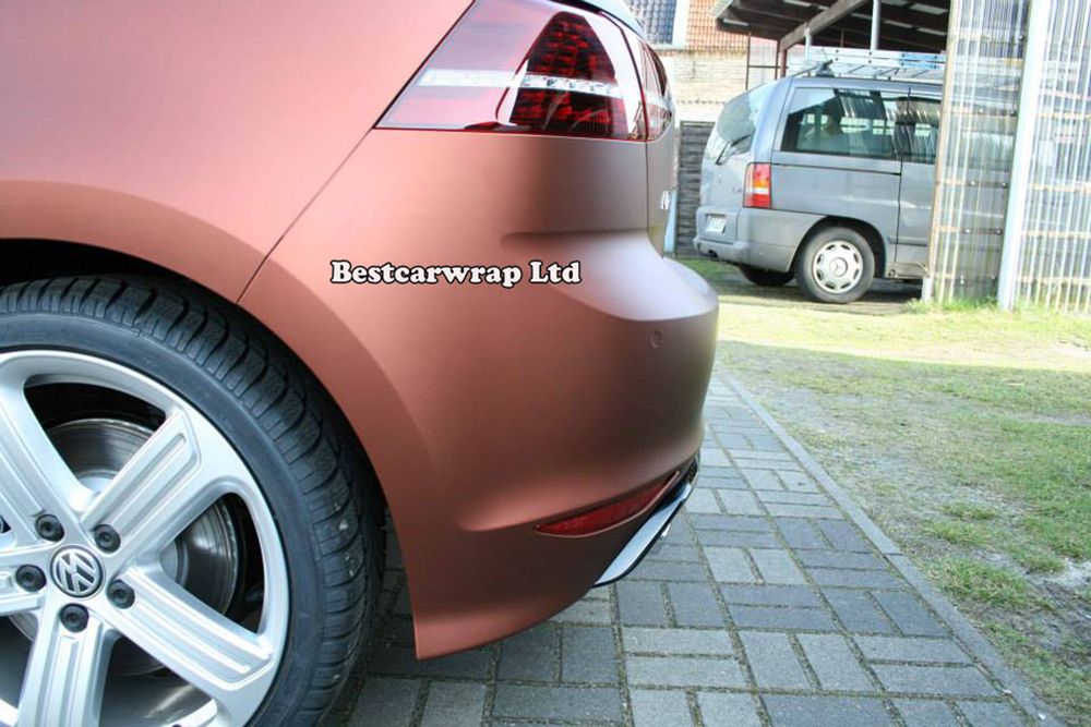 Brown Satin chrome Vinyl Car Wrap Film With air bubble free air release for whole car wrap covering Size 1.52x20m/Roll 5x66ft