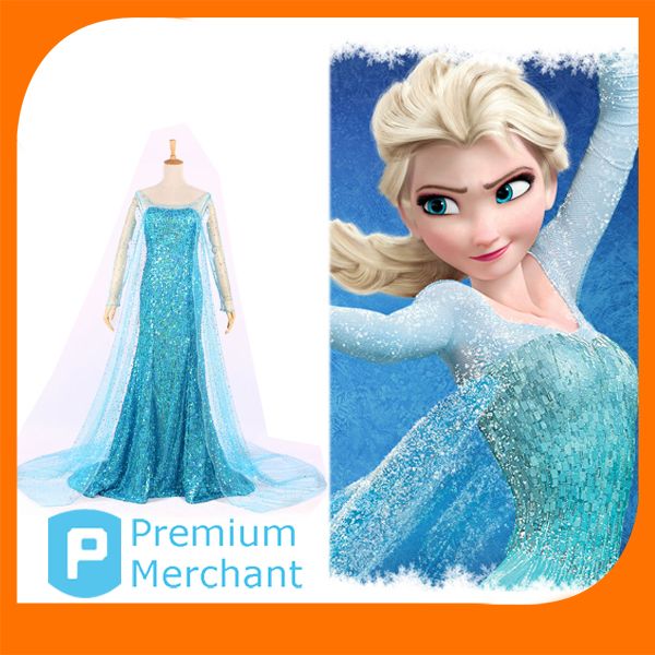 Custom Size Elsa Frozen Princess Dress Plus Size Blue Elsa Fantasia